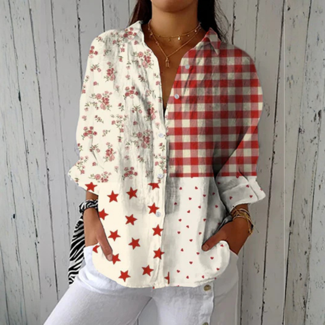 Heather™ | Country Patchwork Blouse