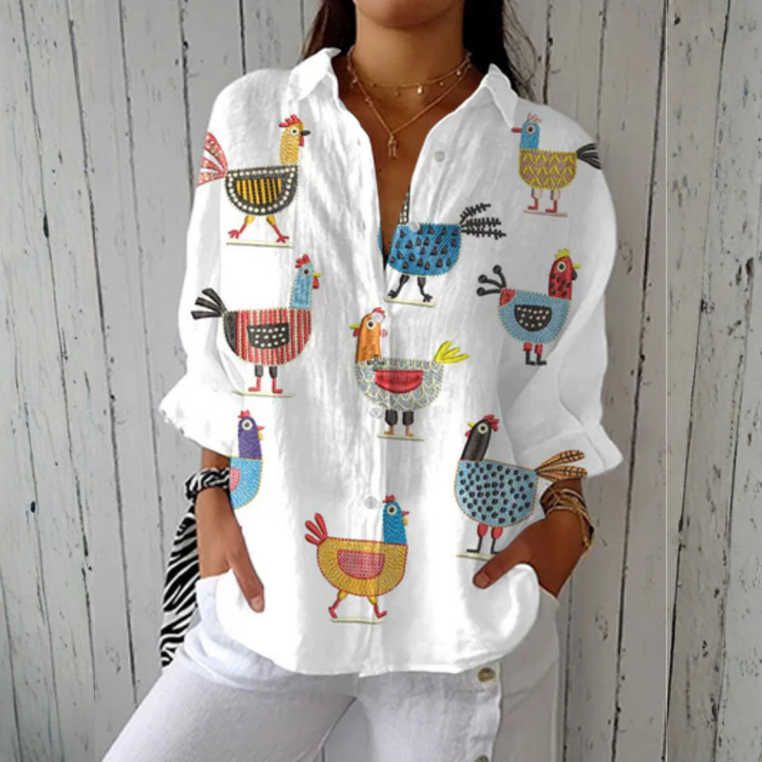 Kimberly™ | Playful Hen Blouse