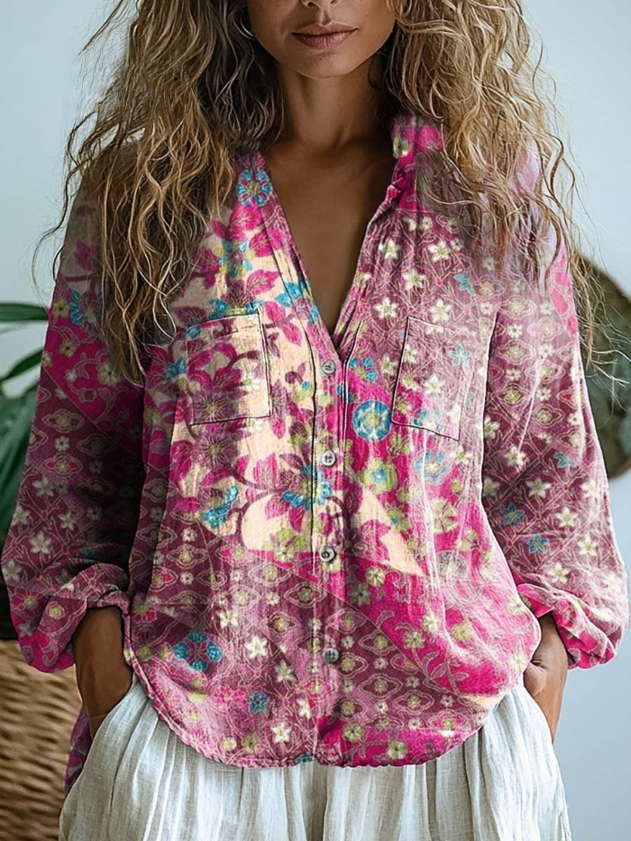 Ida™ | Vintage Floral-Print Blouse