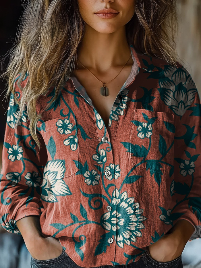 Emma™ | Vintage Floral-Print Blouse