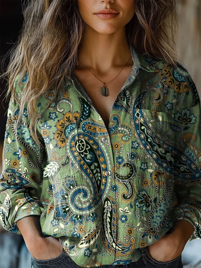 Britta™ | Vintage Paisley-Print Blouse