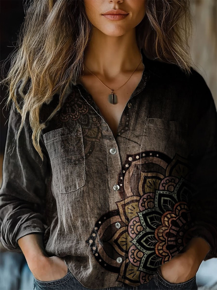 Eva™ | Vintage Floral-Print Blouse