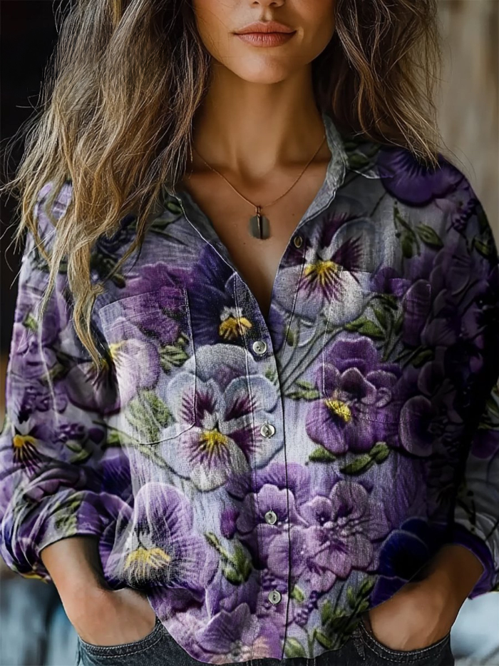 Rebecka™ | Vintage Floral-Print Blouse