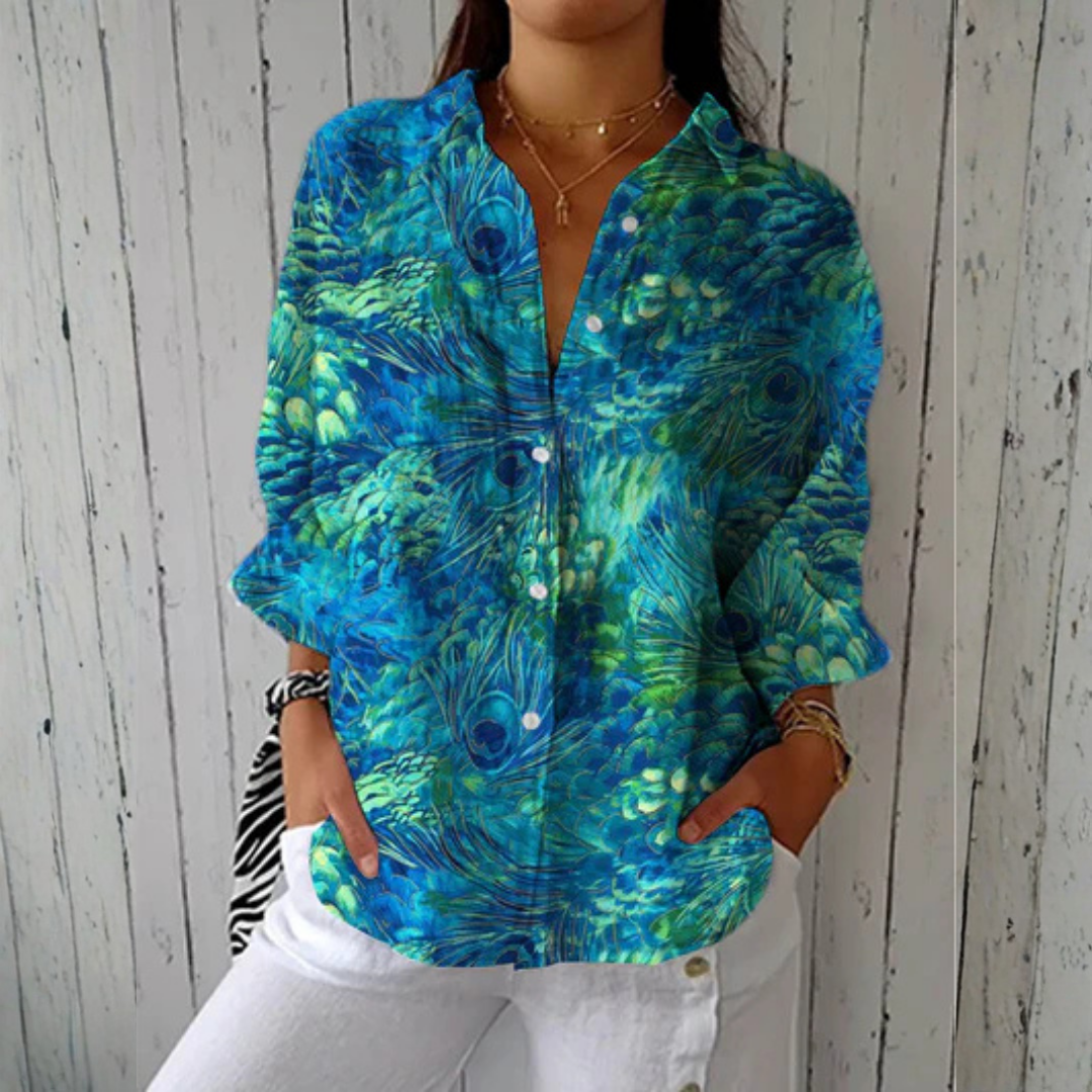 Diana™ | Peacock Grace Blouse