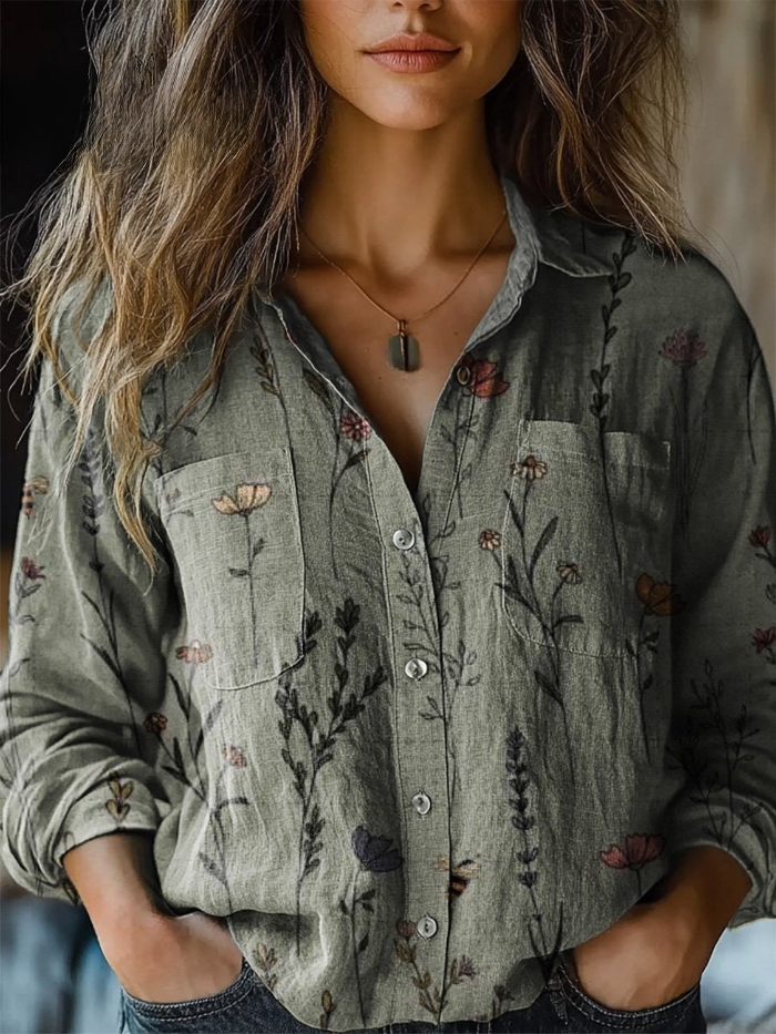 Tyra™ | Vintage Floral-Print Blouse