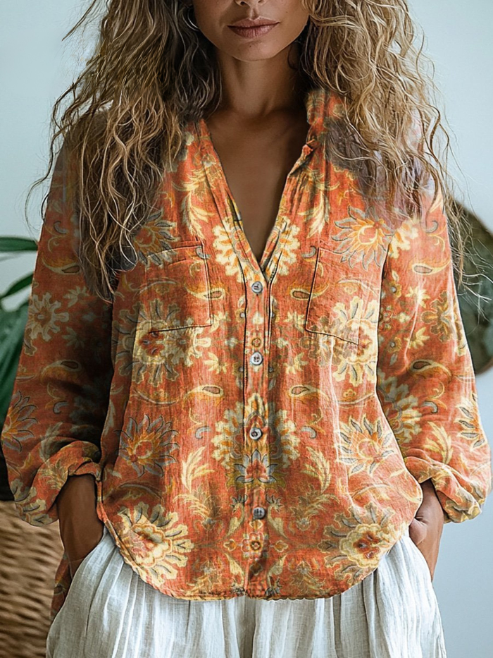 Johanna™ | Vintage Floral-Print Blouse
