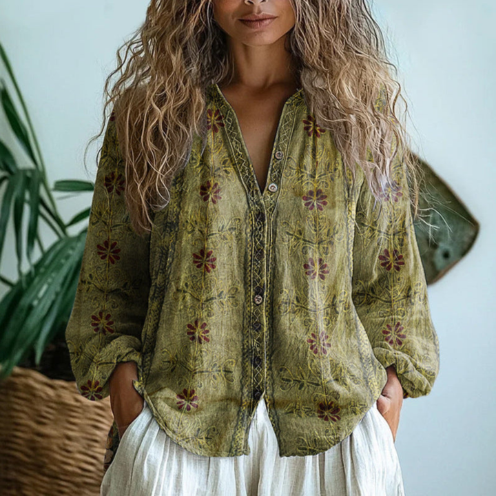 Wena™ | Women's Long Sleeve Button-Down Blouse