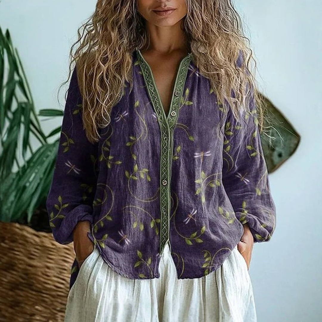 Wena™ | Women's Long Sleeve Button-Down Blouse