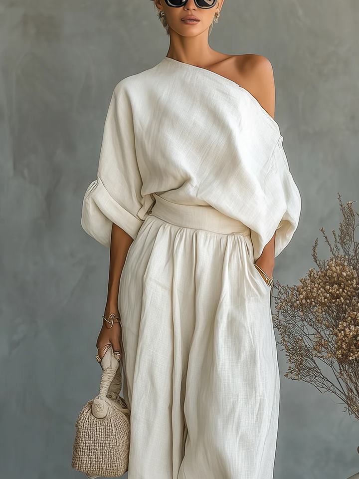 Eleonora – Elegant One-Shoulder Two-Piece Set