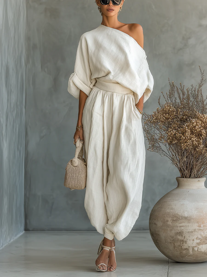 Eleonora – Elegant One-Shoulder Two-Piece Set