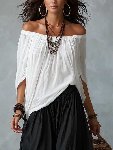 Rosario™ | Off-Shoulder Top & Wide Lantern Pants Set
