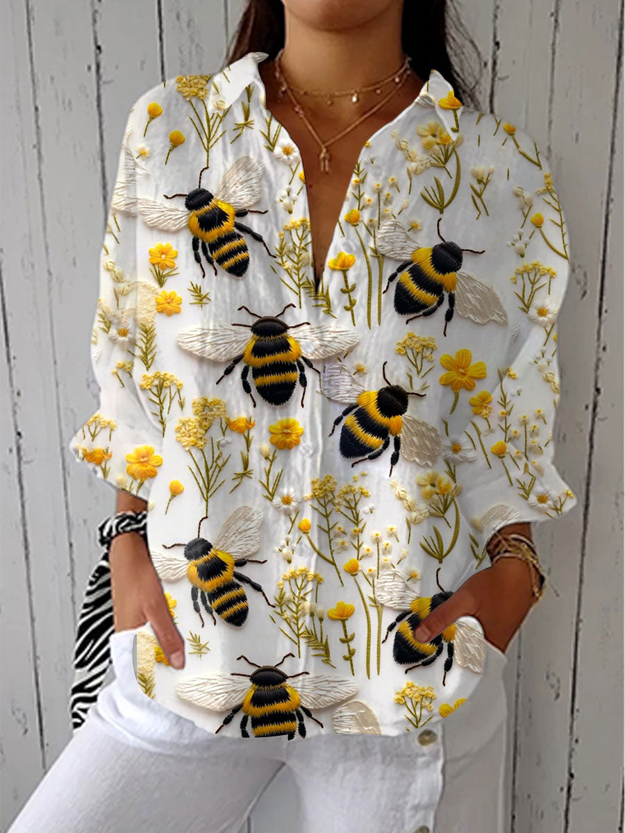 Susan – Garden Bee Floral Blouse