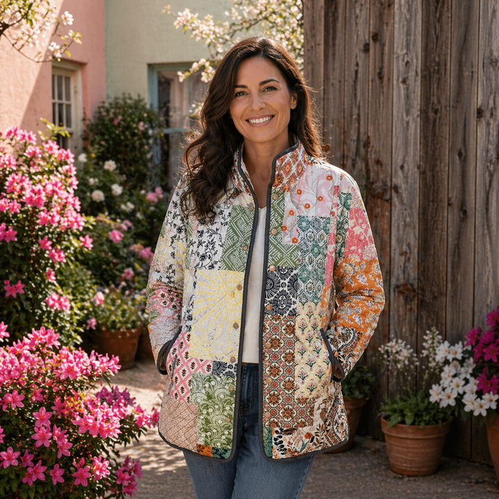 Suri | Casual Floral Print Quilted Jacket