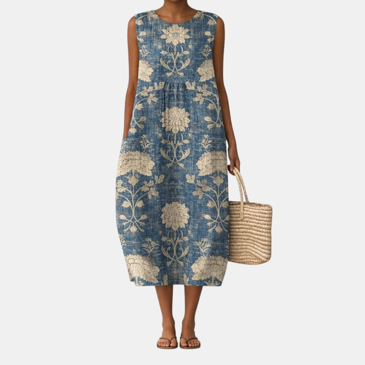 Alberte™ | Classic Floral Midi Dress