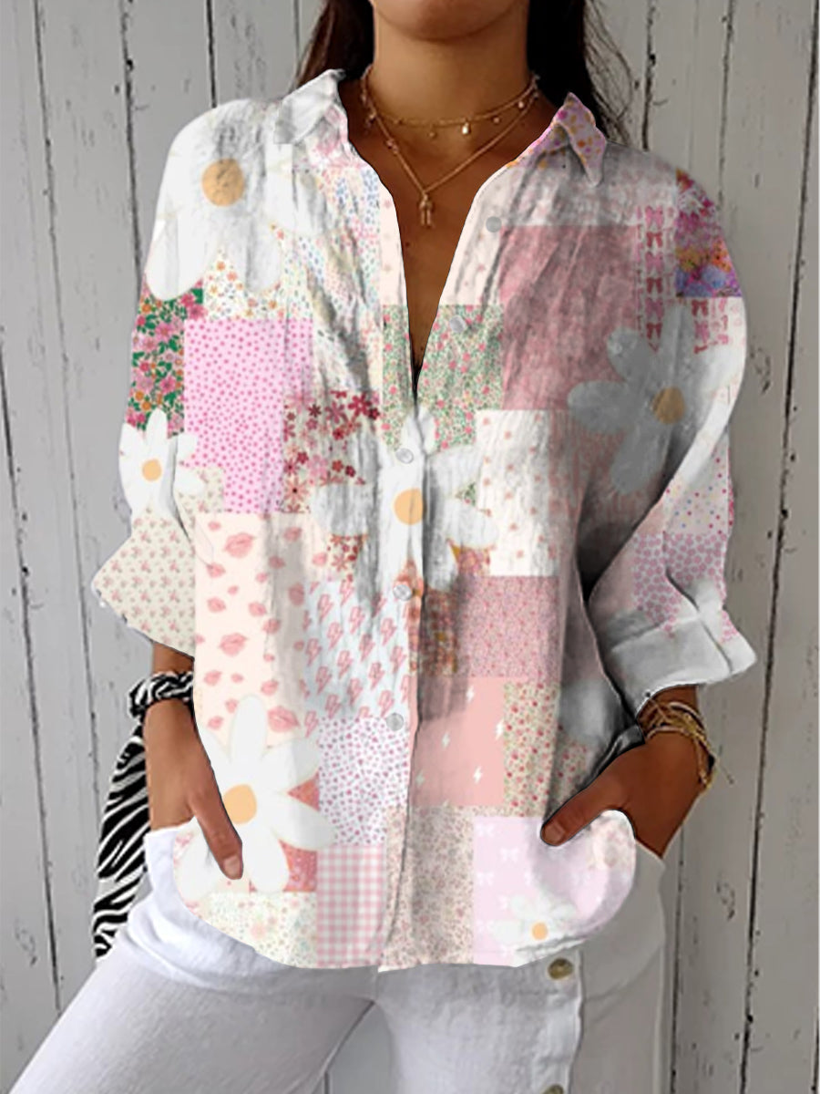 Judith – Pastel Patchwork Blouse