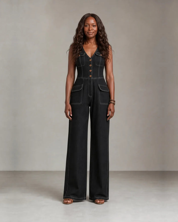 Gabrielle | Relaxed Wide-Leg Denim Overall