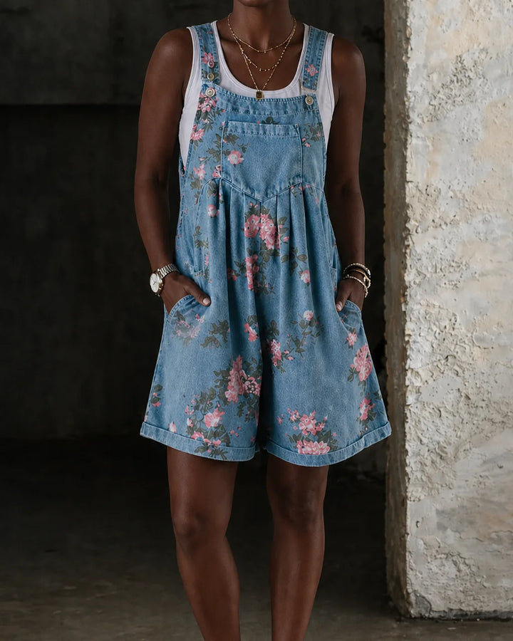 Margaux | Floral Denim Jumpsuit