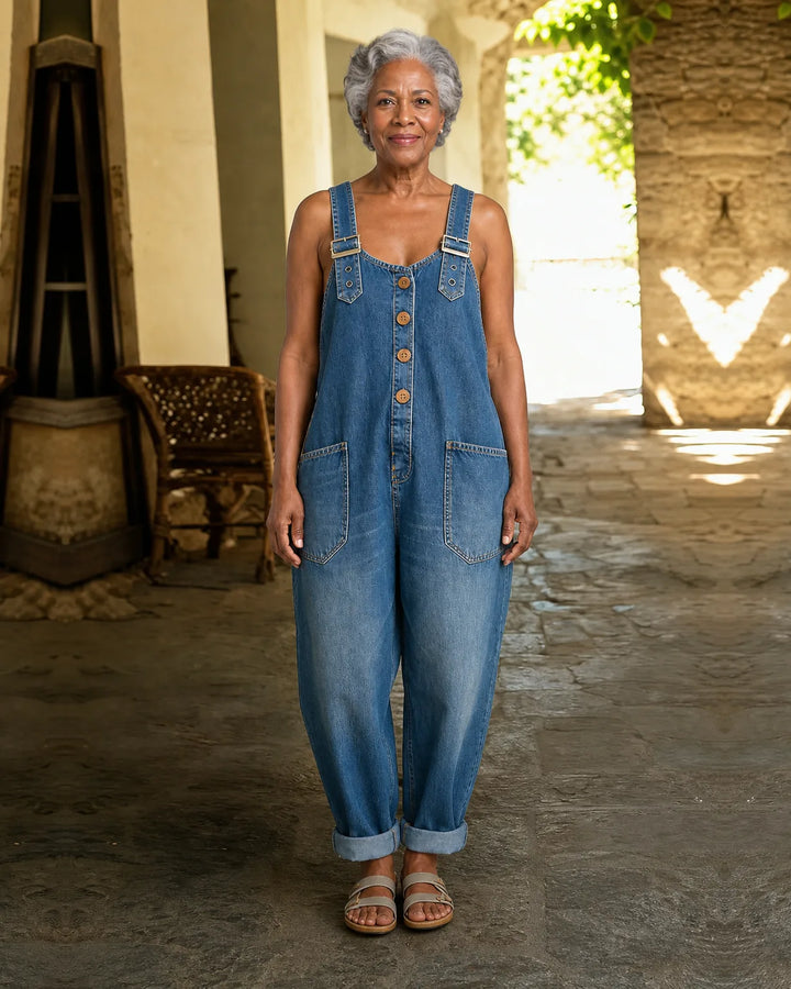 Alicia | Vintage Denim Overall with Adjustable Straps