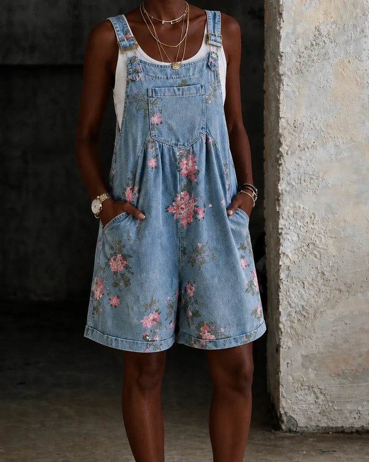 Margaux | Floral Denim Jumpsuit
