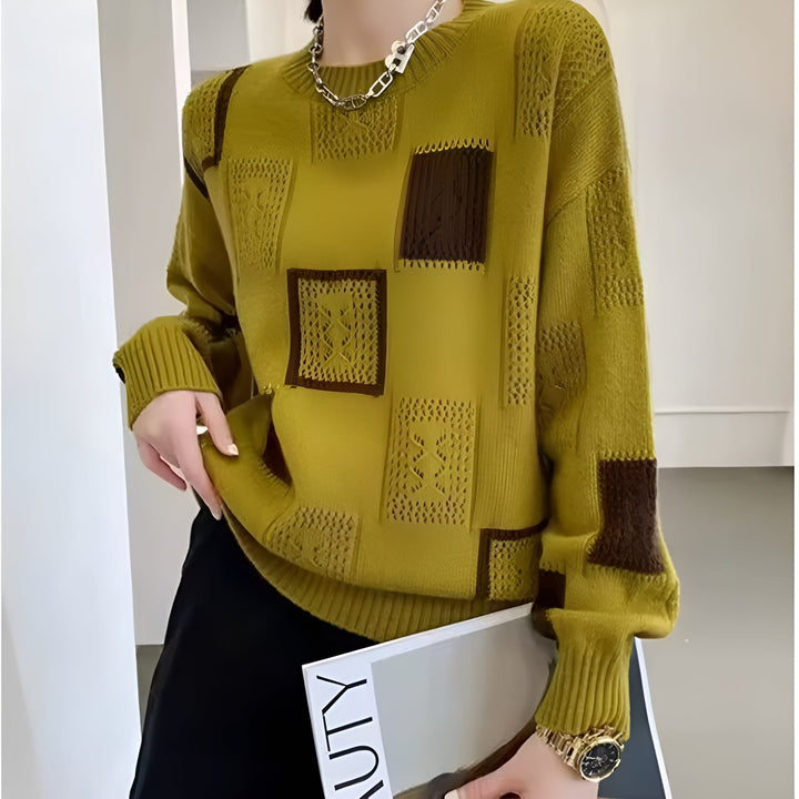 Alice | Elegant Squares Sweater
