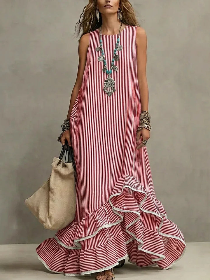 Grace  | Retro Ruffled Casual Maxi Dress