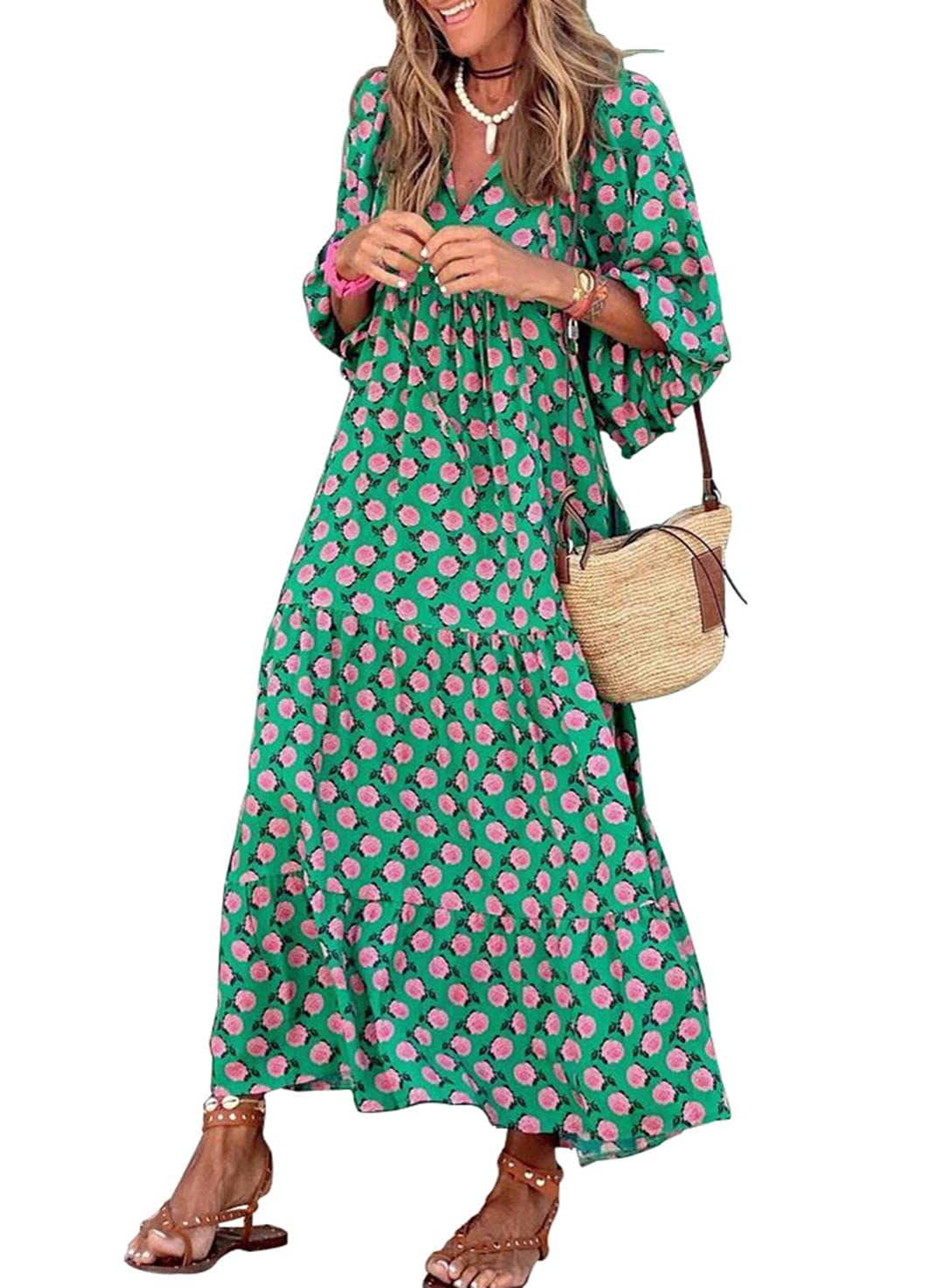 Nina  | Floral Boho Maxi Dress