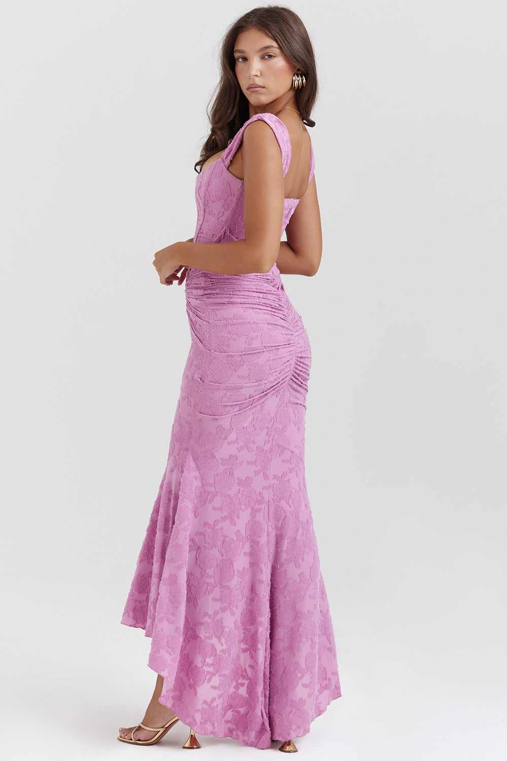Charlotte | Women's Wedding Guest Lace Ruched Bodycon Dress Evening