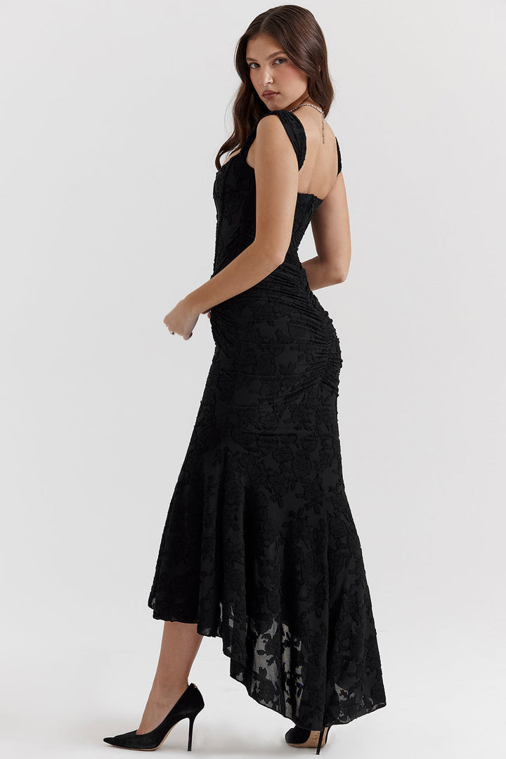Charlotte | Women's Wedding Guest Lace Ruched Bodycon Dress Evening