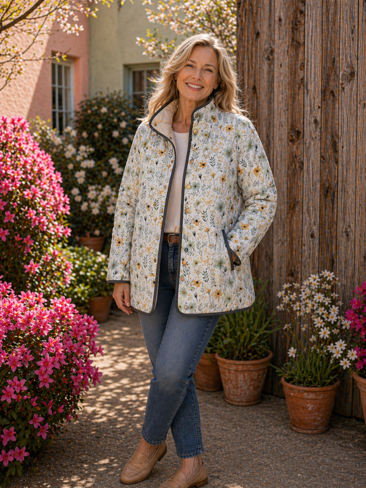 Nola | Delightful Floral-Printed Quilted Jacket