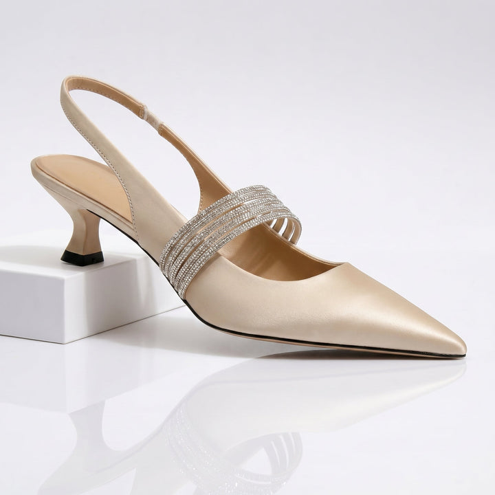 Harlow | Crystal Kitten Heels