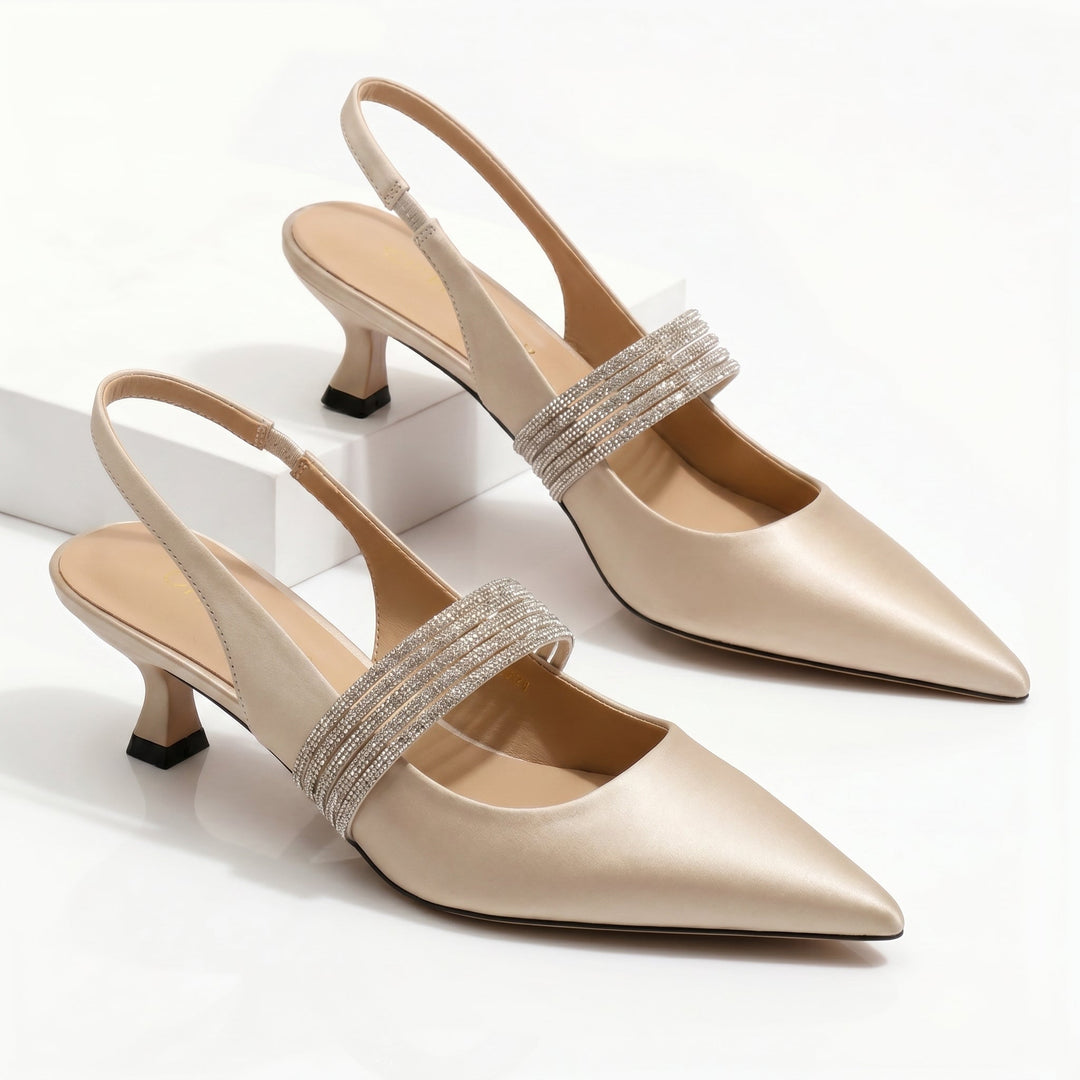 Harlow | Crystal Kitten Heels