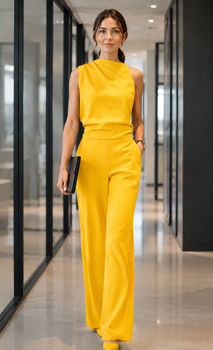 Ricanelle - Sleeveless Wide Leg Jumpsuit