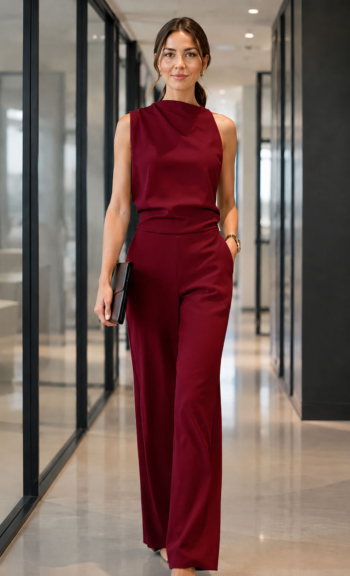 Ricanelle - Sleeveless Wide Leg Jumpsuit