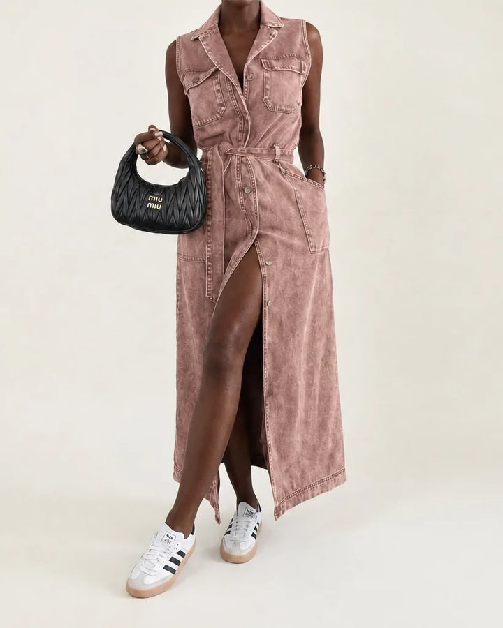 Ines | Classic Denim Maxi Dress