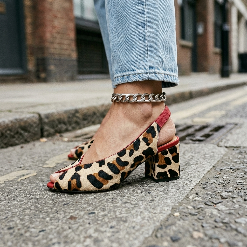 Ruth | Leopard Print Slingback Heels