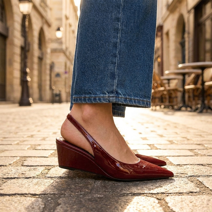 Elena | Elegant Slingback Wedge Heels
