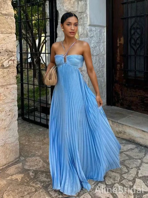Orchid | Women's Wedding Guest Halter Maxi Dress Evening