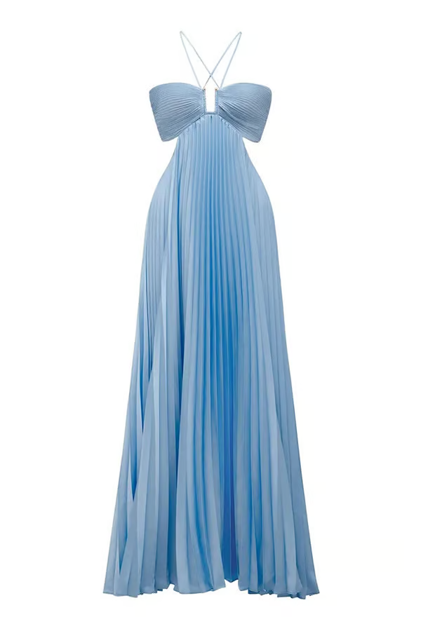 Orchid | Women's Wedding Guest Halter Maxi Dress Evening