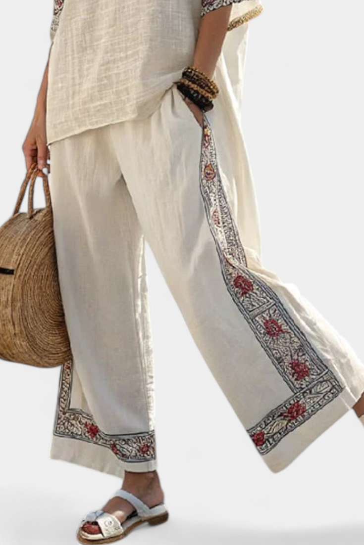 Tiziana - Embroidered Wide-Leg Trouser Set