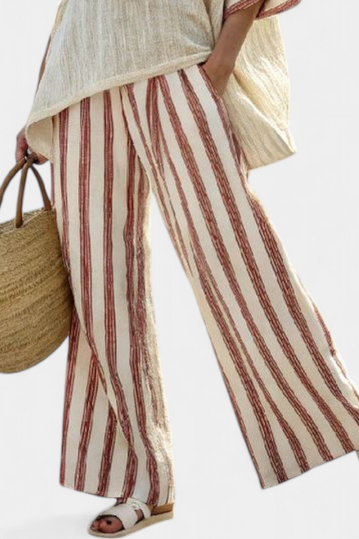 Rosalinda - Rustic Striped Linen Trouser Set