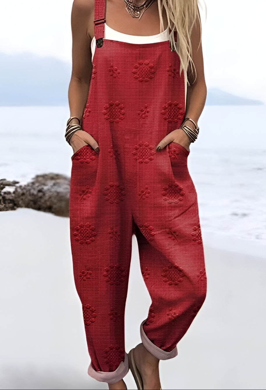 Lynn™ | Rosewood Embossed Overalls