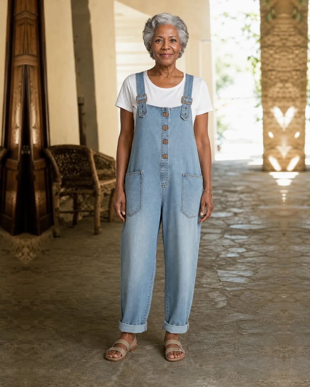 Alicia | Vintage Denim Overall with Adjustable Straps