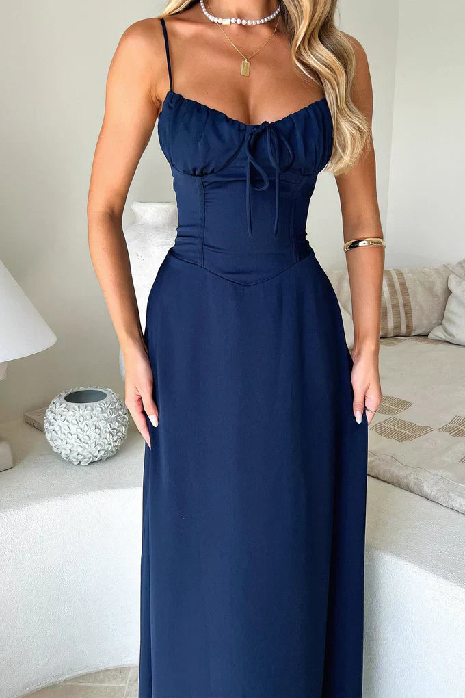 Valentina | Women's Wedding Guest Spaghetti Strap Wrap Maxi Dress Evening