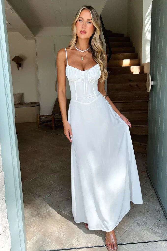 Valentina | Women's Wedding Guest Spaghetti Strap Wrap Maxi Dress Evening