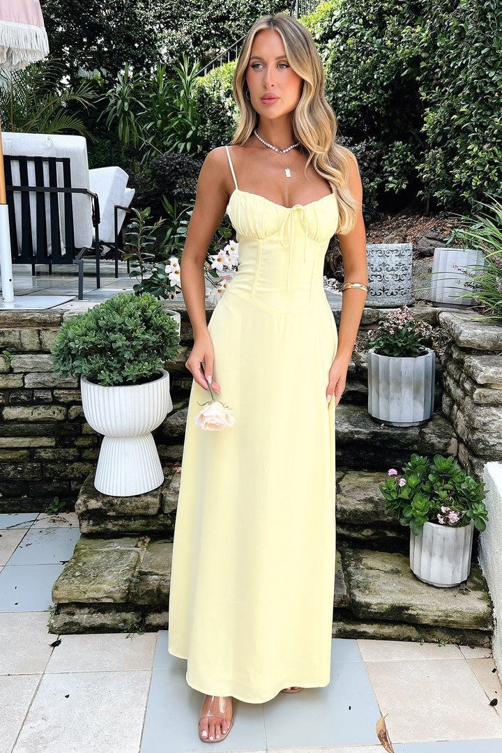 Valentina | Women's Wedding Guest Spaghetti Strap Wrap Maxi Dress Evening