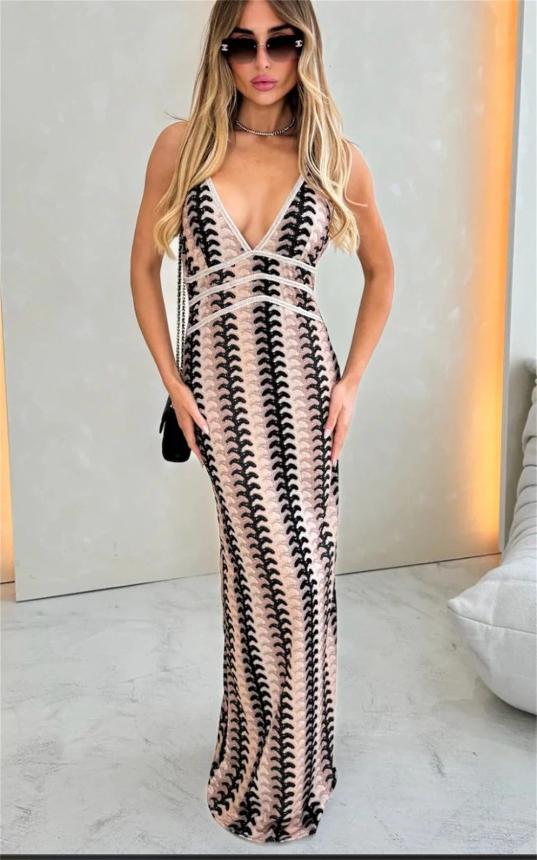 Iris | Women's Wedding Guest Crochet Draped Dress for Beach Wedding