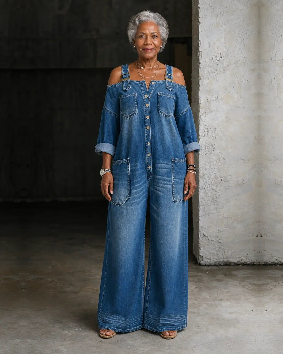 Alexis | Off-Shoulder Denim Shirt