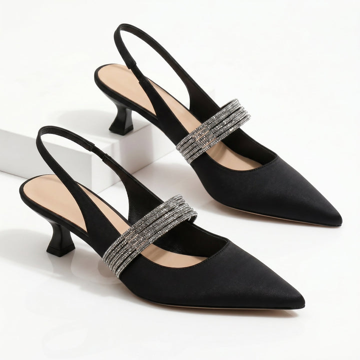 Harlow | Crystal Kitten Heels