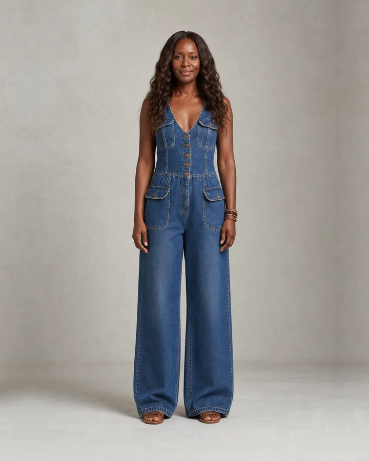 Gabrielle | Relaxed Wide-Leg Denim Overall