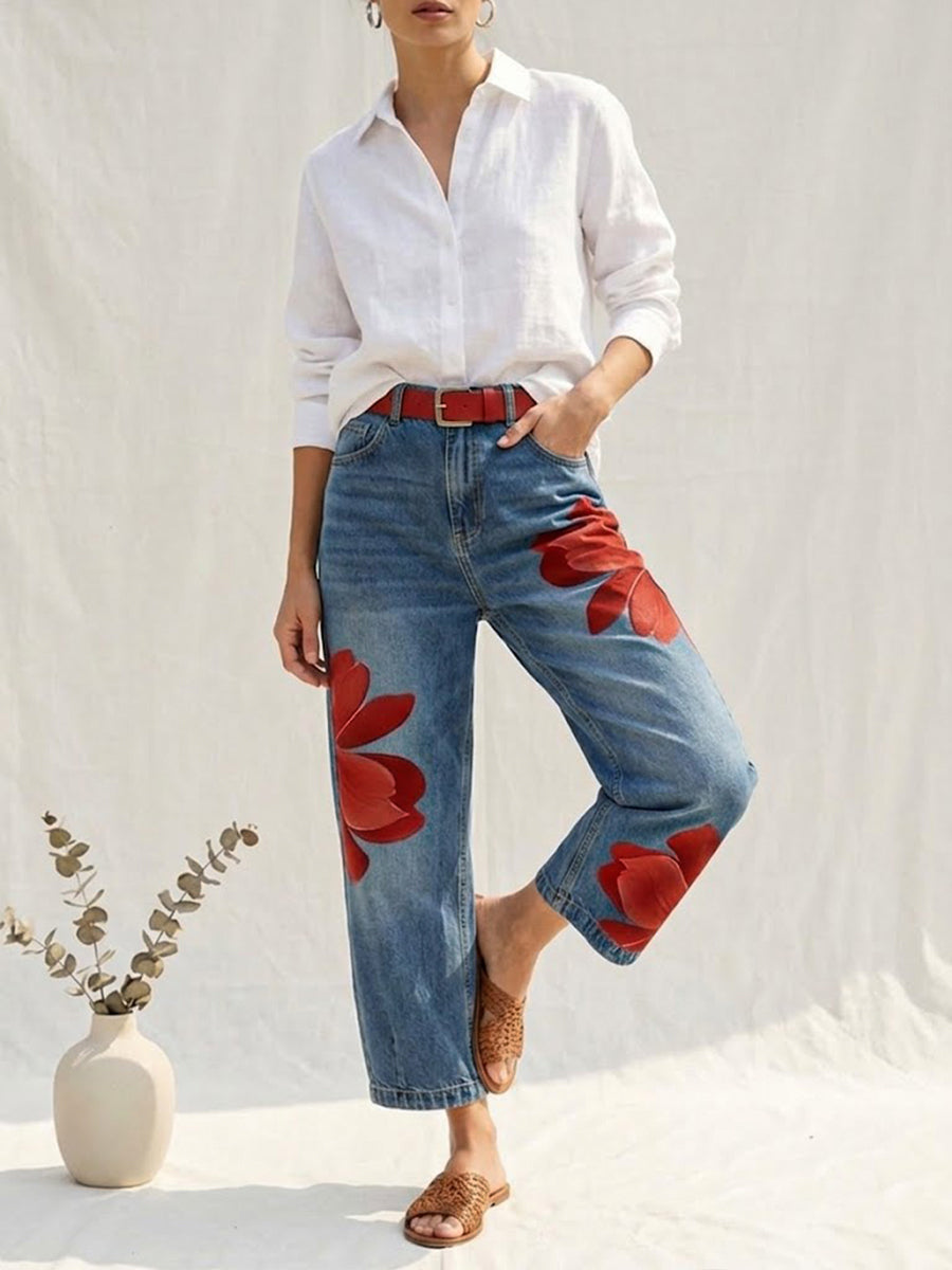 Sophia - Elegant Floral Pants